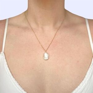 Gold Plated Freshwater Baroque Irregular Pearl Pendant Necklace